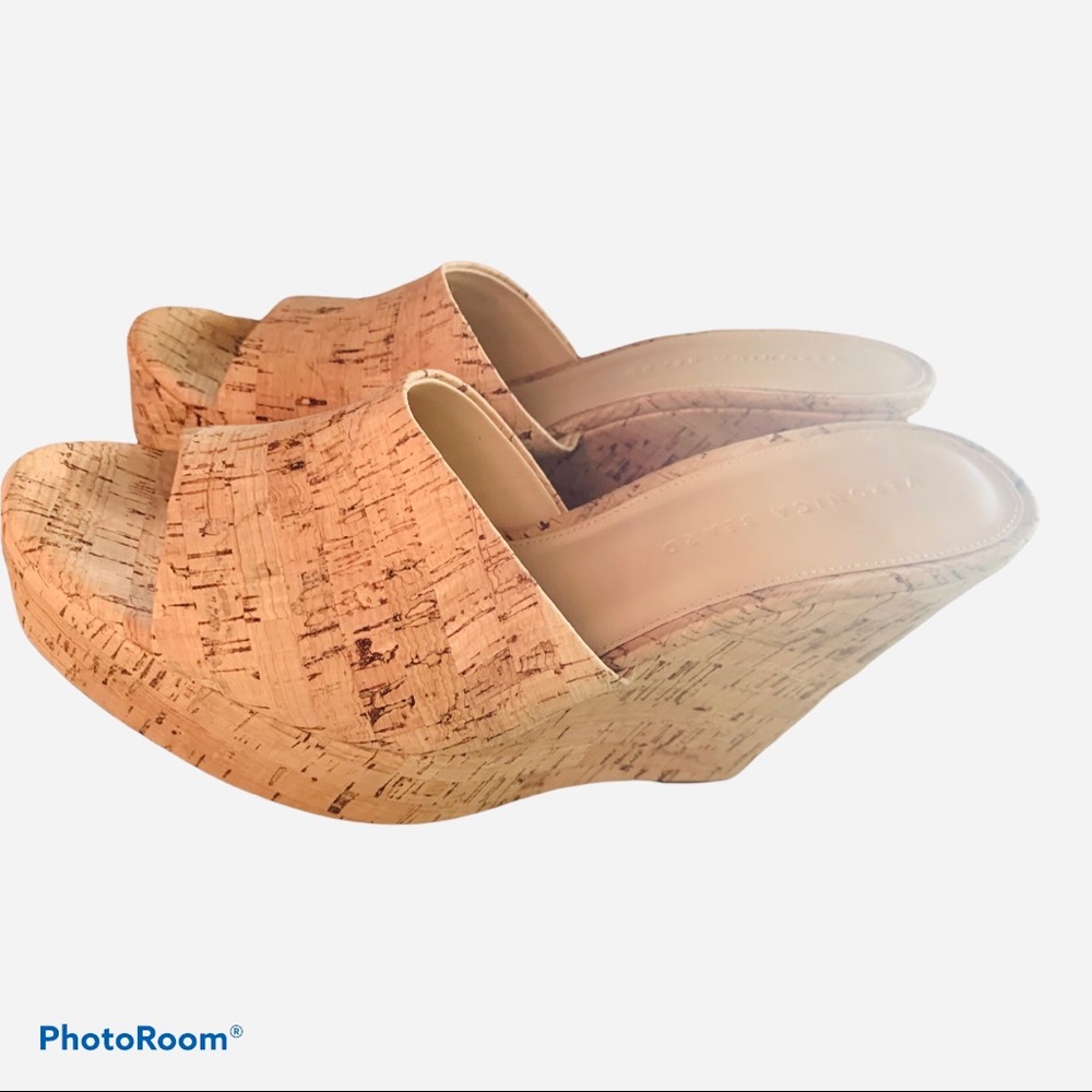 Veronica Beard Dali Cork Platform Wedge Mules - Picture 4 of 16
